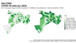 Salford Coronavirus cases by Lower Super Output Areas